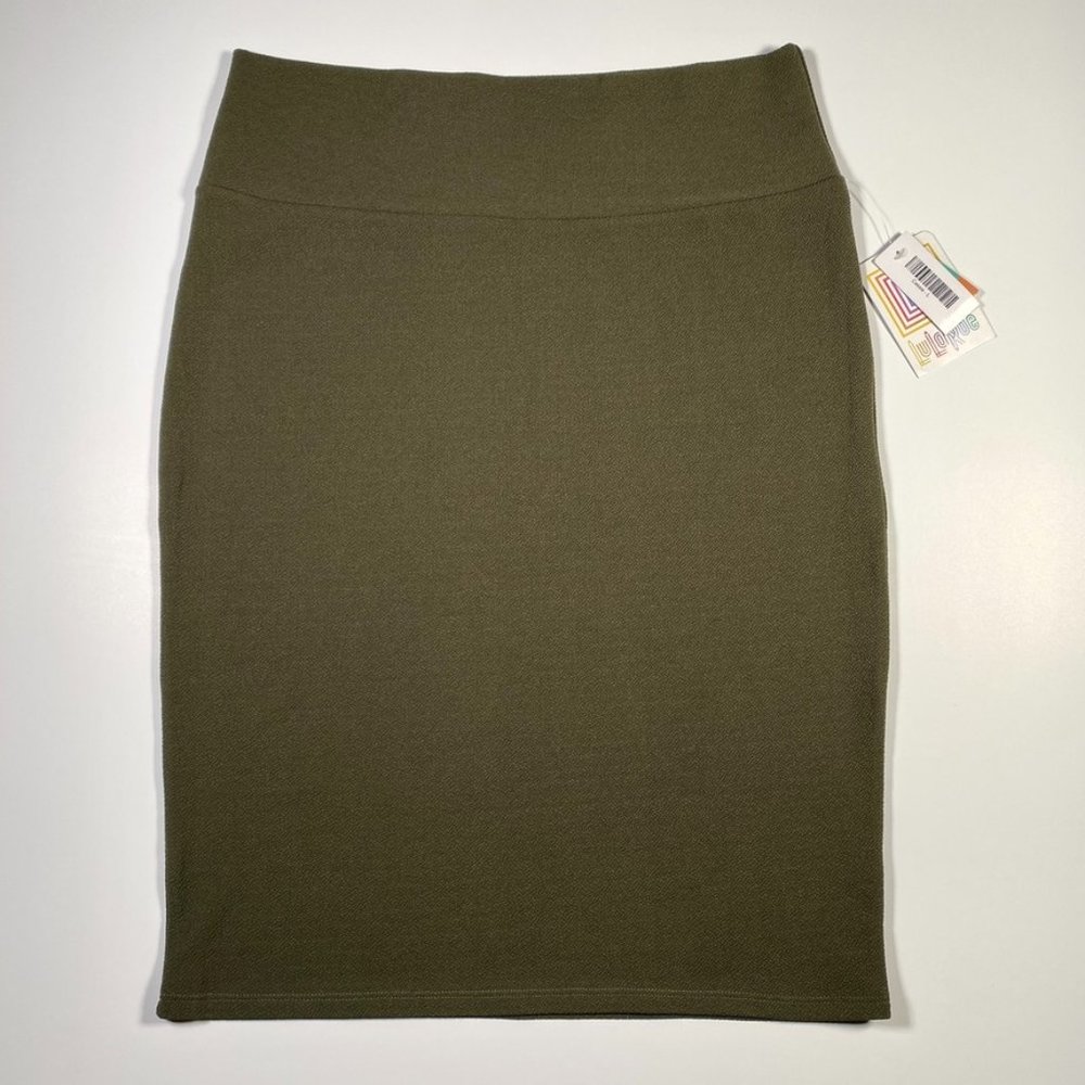 LuLaRoe CASSIE Pencil Skirt Solid Green Olive Army